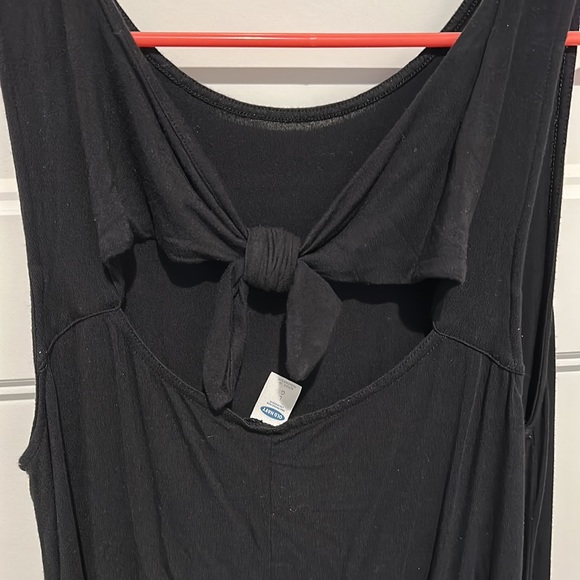 Old navy black sleeveless dress size large jersey material super soft key hole - Picture 3 of 4
